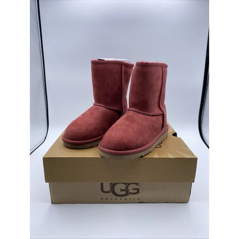 NEW UGG Classic II Toddler Boots Size 7 Red Suede Sheepskin 5251T Girls